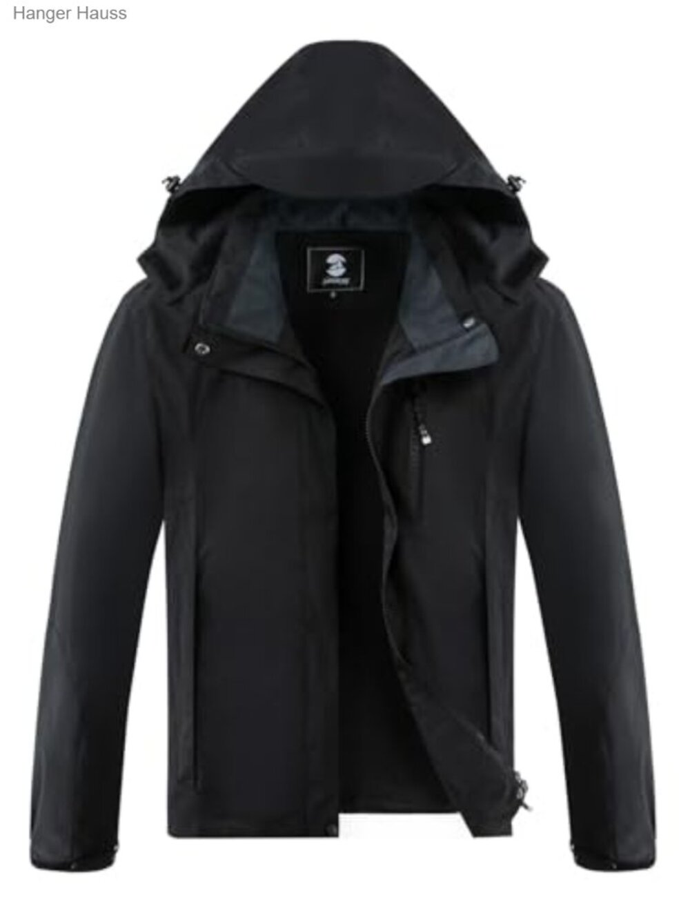 Waterproof Rain Jacket Lightweight Removable Hood Zipper Pockets